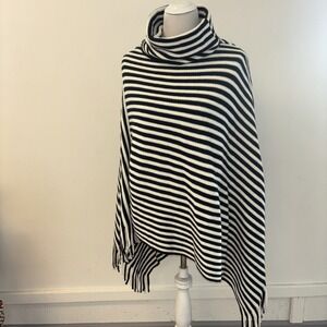 Chic Striped Black and White Poncho